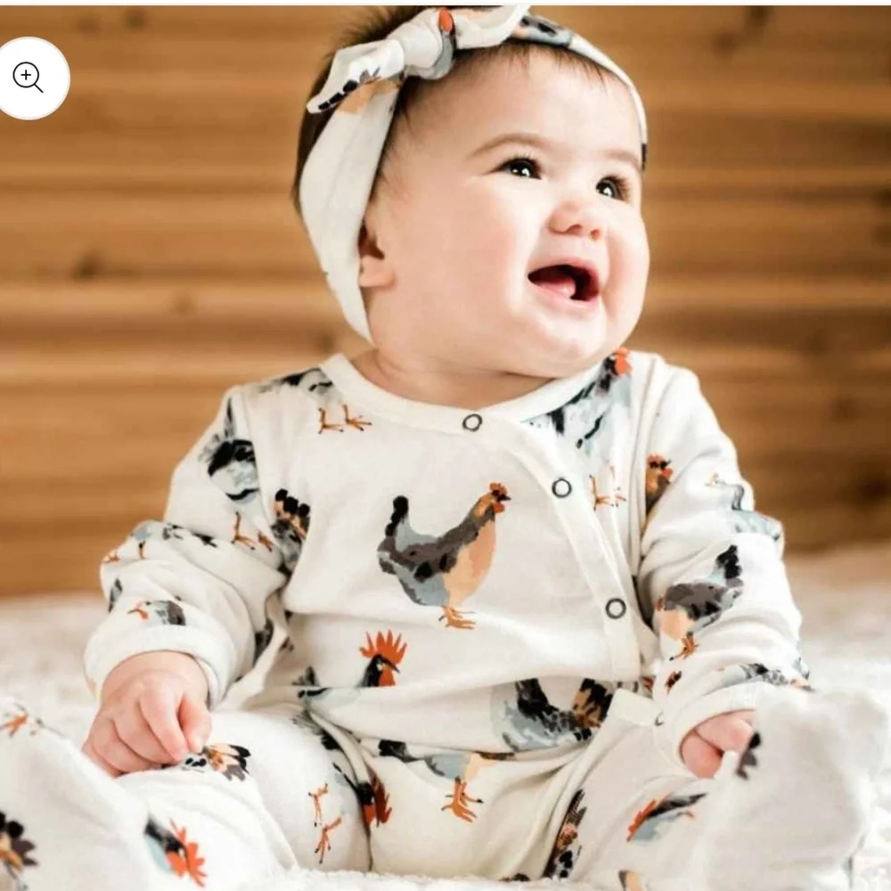 NEW Milkbarn Leapfrog Bamboo Snap Footed Romper 6-9 Months - Picture 10 of 10